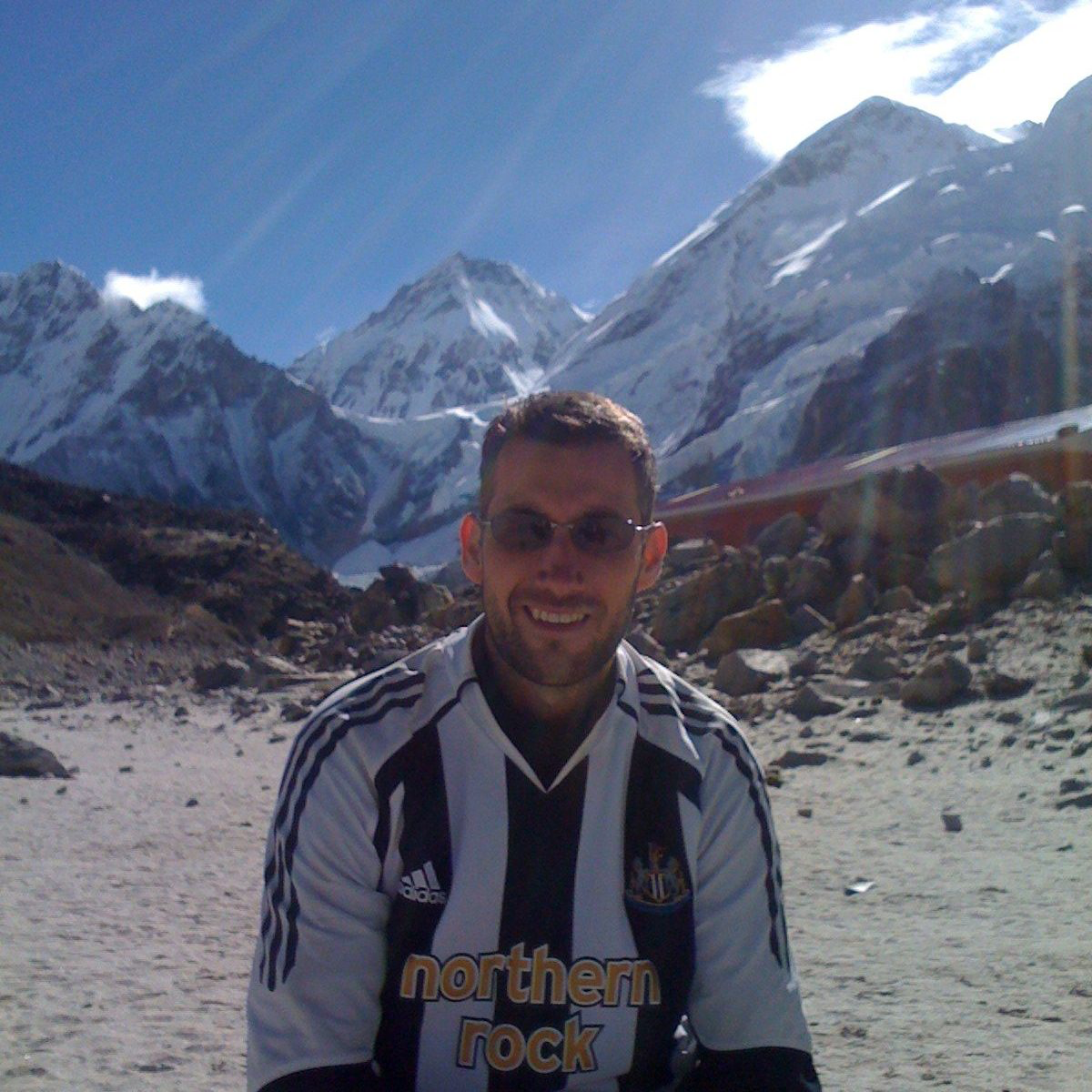 Andy travelling in the mountains